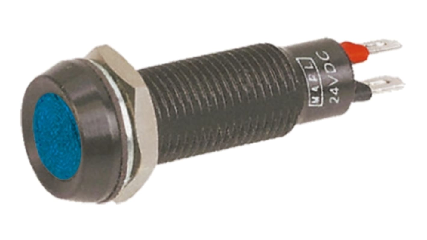 Marl パイロットランプ, 12V dc, 青, 実装ホールサイズ:8.1mm, 677-930-21