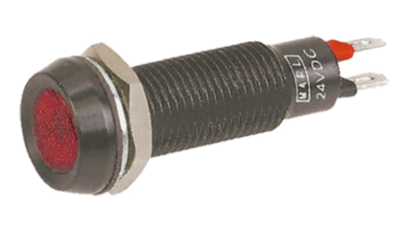 Marl パイロットランプ, 24 → 28V dc, 赤, 実装ホールサイズ:8.1mm, 677-501-23