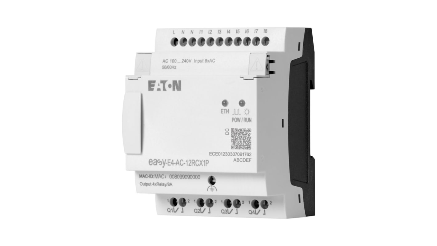 Relé de control Eaton EasyE4, 8 entradas tipo Digital, 4 salidas tipo Relé, comunicación Ethernet