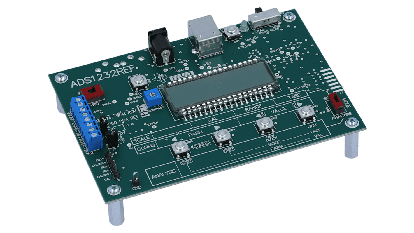 Texas Instruments Analoges Entwicklungstool für Brückensensoren, 24-Bit-ADC, ADS1232 Evaluation Module