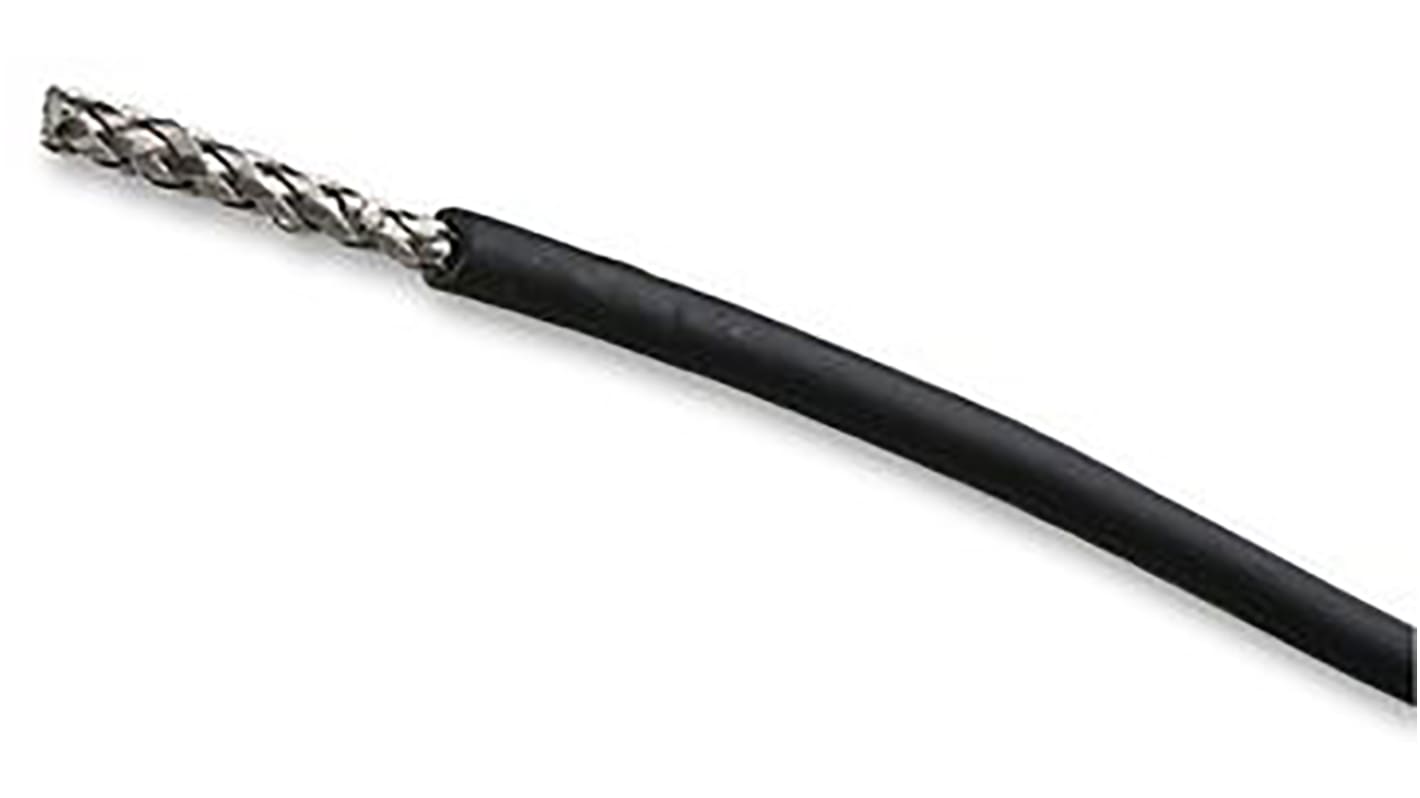 Cable coaxial RG178 TE Connectivity, 50 Ω, long. 100m, funda de Libre de halógenos y bajo nivel de humo (LSZH) Negro