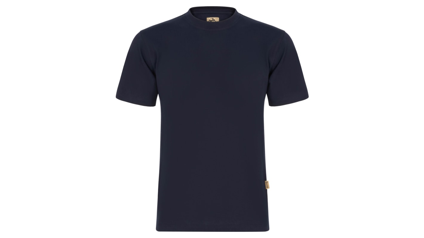 Orn Navy Cotton, Recycled Polyester Short Sleeve T-Shirt, UK- XL, EUR- XL