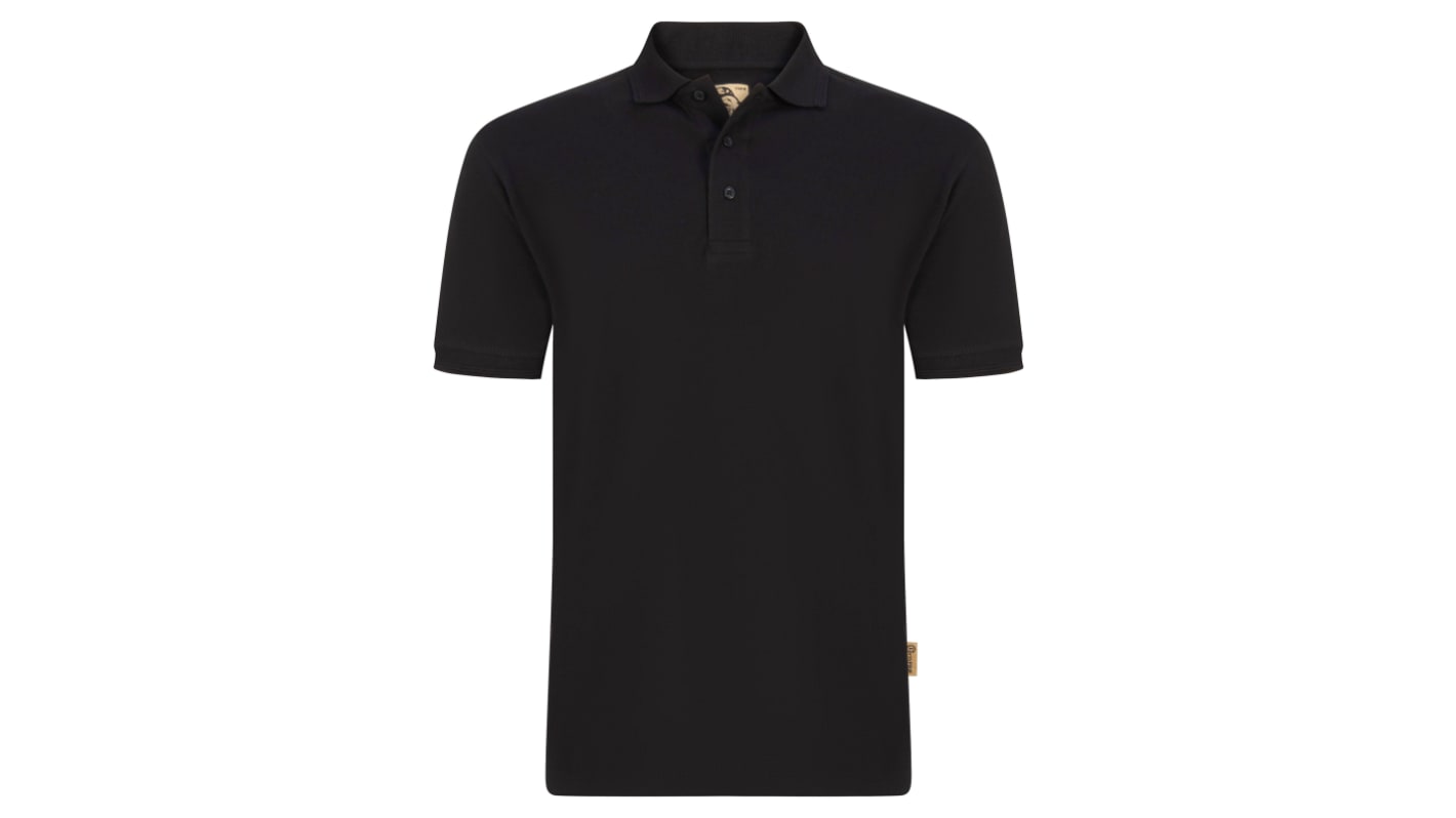 Orn Osprey EarthPro Poloshirt Black Cotton, Recycled Polyester Polo Shirt, UK- XXL, EUR- XXL