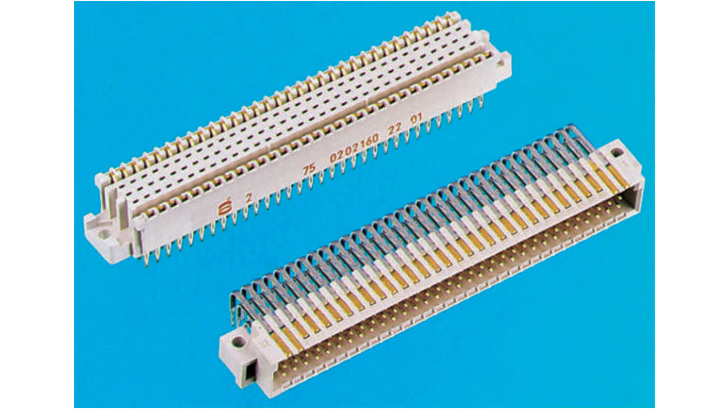 Harting DIN 41612 csatlakozó har-bus 64 sorozat, távolság: 2.54mm, 160 érintkező, 5 soros, Egyenes, Nő, C1 osztály