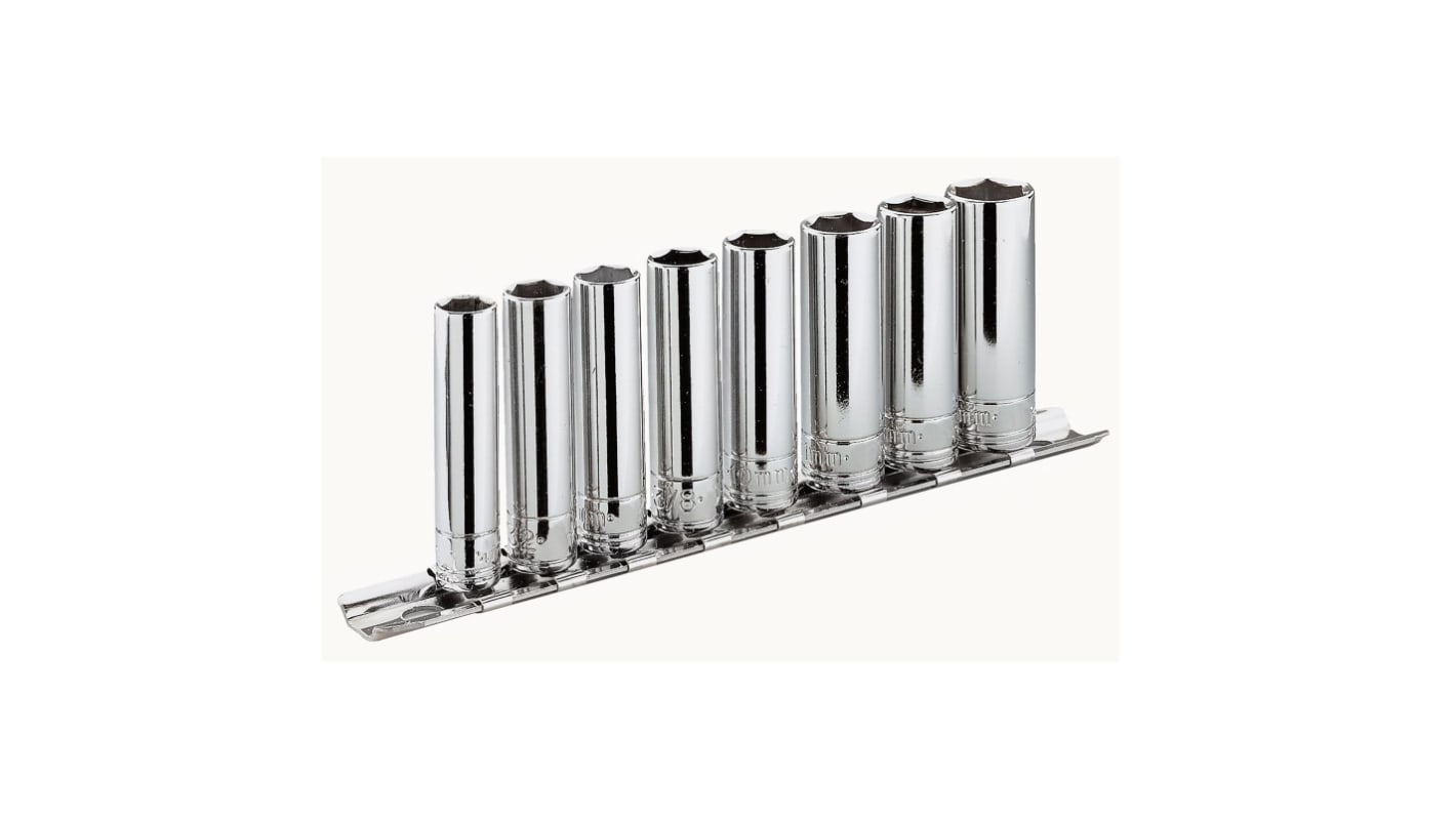 Facom 8-Piece Imperial 3/8 in Deep Socket Set , 12 point