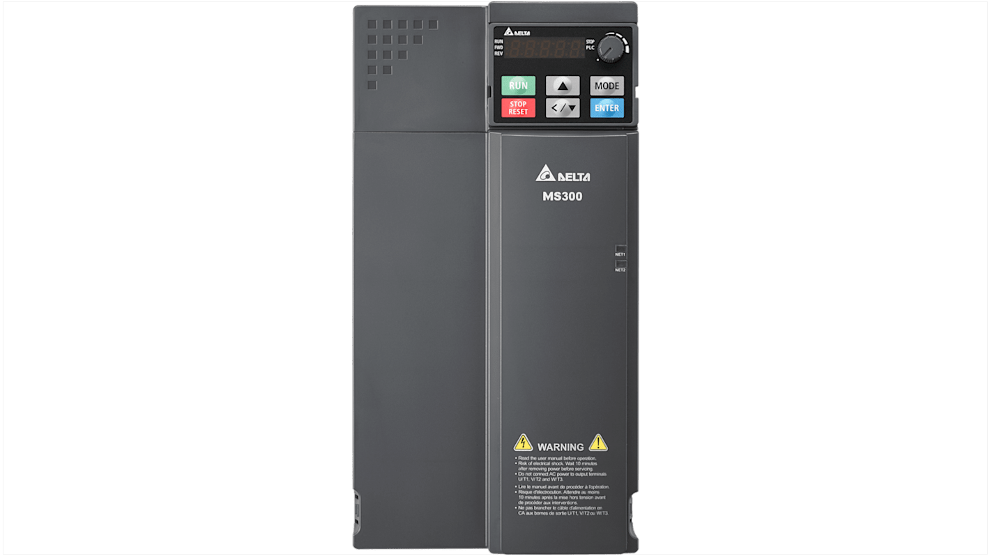 Delta Electronics Inverter Drive, 11 kW, 3 Phase, 460 V, 25 A, VFD-MS Series