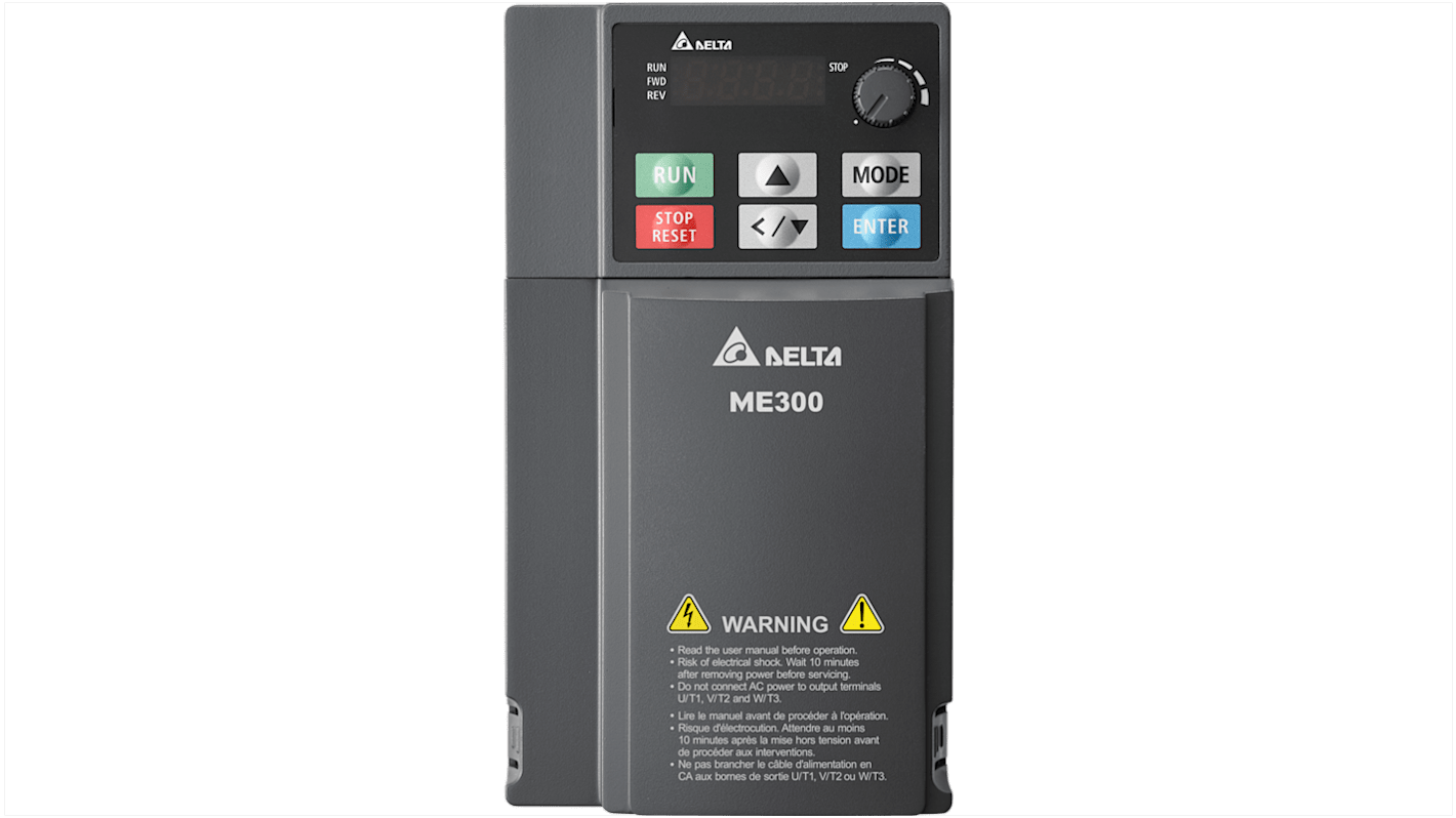 Delta Electronics Inverter Drive, 2.2 kW, 3 Phase, 460 V, 5.5 A, VFD-ME Series