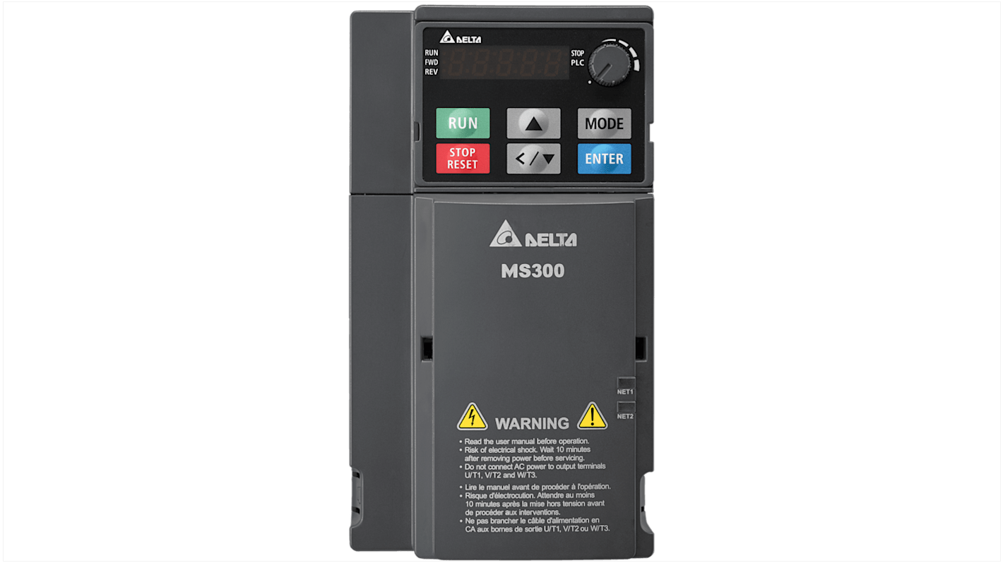 Variador de frecuencia Delta Electronics serie VFD-MS, 2,2 kW, 460 V, 3 fases, 5,5 A, 0 → 599Hz, IP20, Modbus