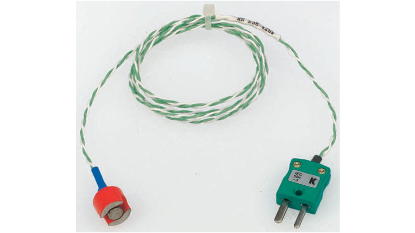 RS PRO hőelem, 1m hosszú kábel, K típusú, Rozsdamentes acél anyagú szonda, 1m-es szonda nak nek +250°C IEC