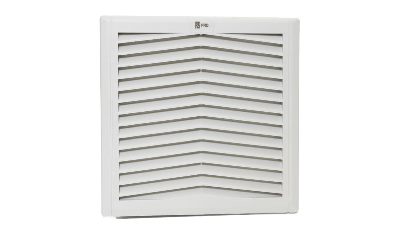 Ventilador con filtro RS PRO de 200x200mm, alim. 230 V, 19W, caudal filtrado 138m³/h, 43dB(A), IP54