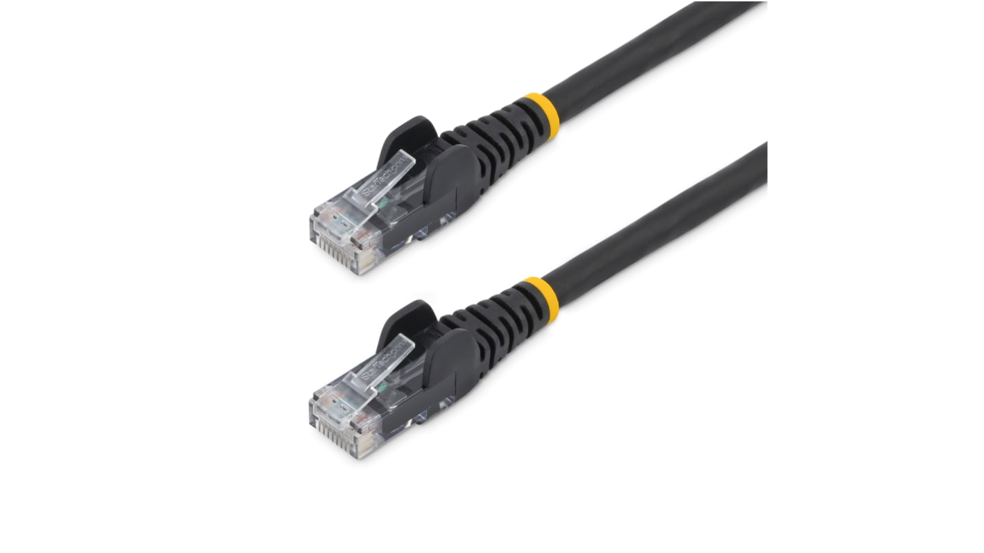 Cable Ethernet Cat6 U/UTP StarTech.com de color Negro, long. 2m, funda de LSZH, Libre de halógenos y bajo nivel de humo