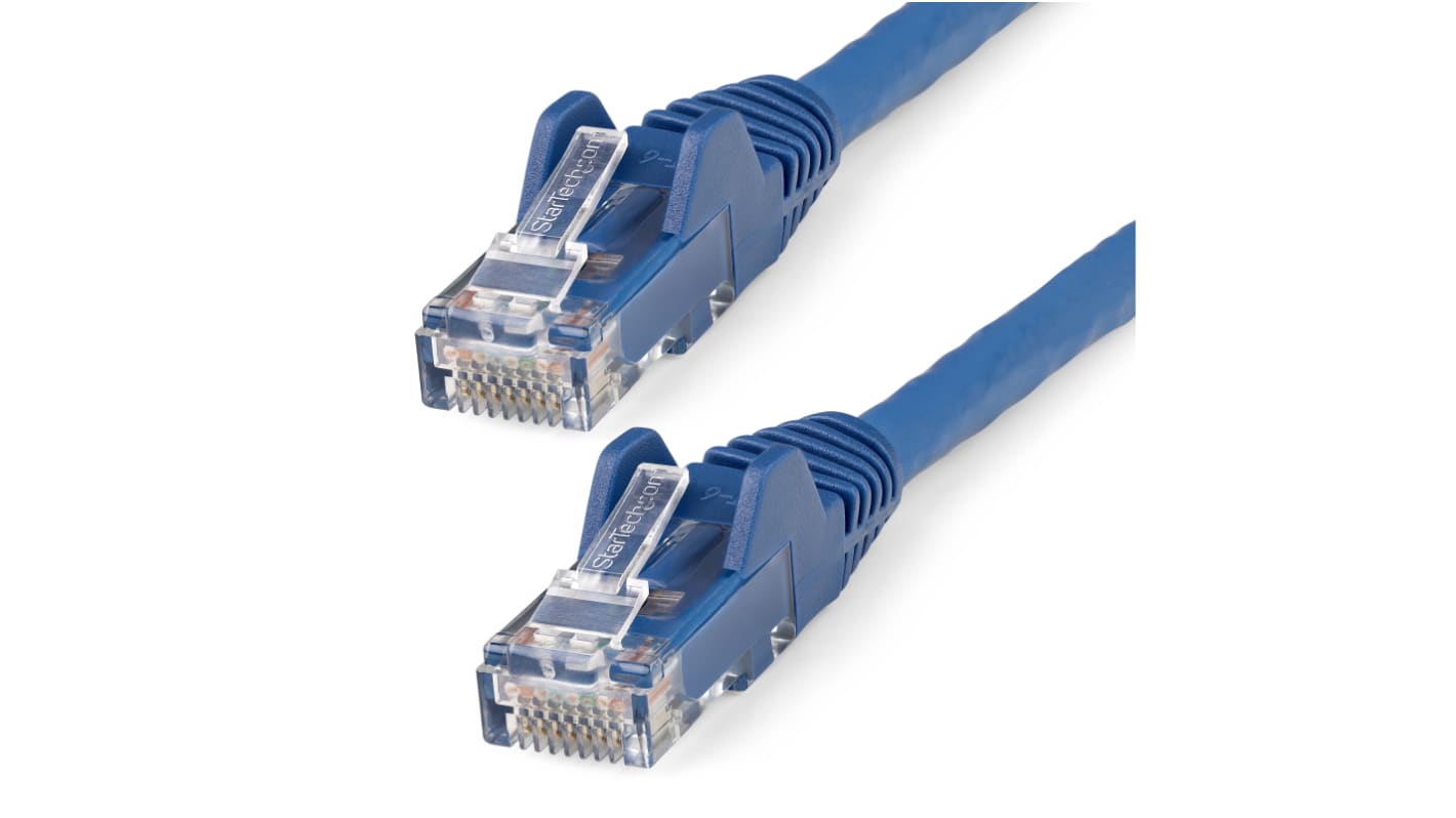 Cable Ethernet Cat6 U/UTP StarTech.com de color Azul, long. 2m, funda de LSZH, Libre de halógenos y bajo nivel de humo