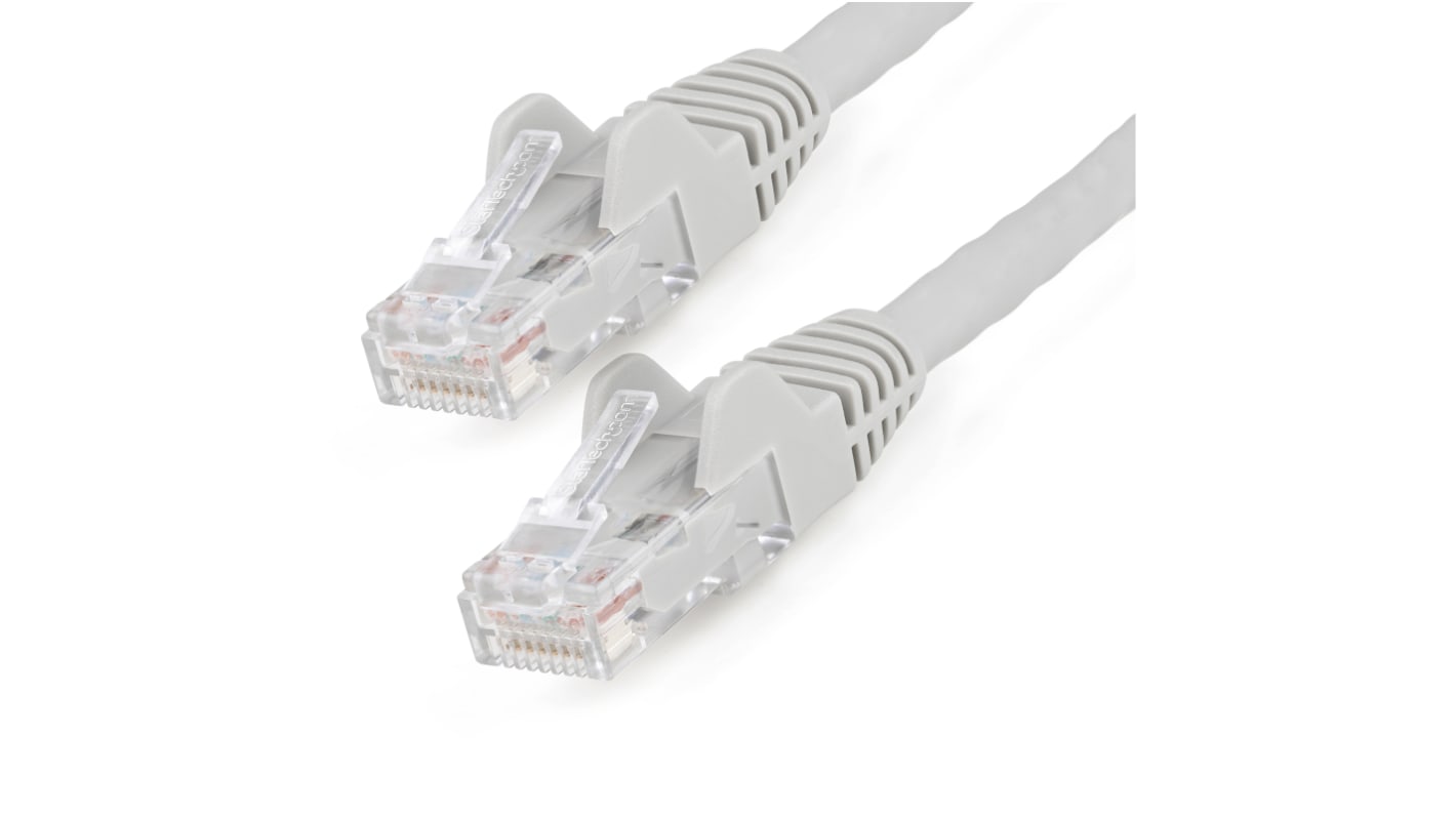 StarTech.com Cat6 Straight Male RJ45 to Straight Male RJ45 Ethernet Cable, U/UTP, Grey LSZH Sheath, 0.5m, Low Smoke