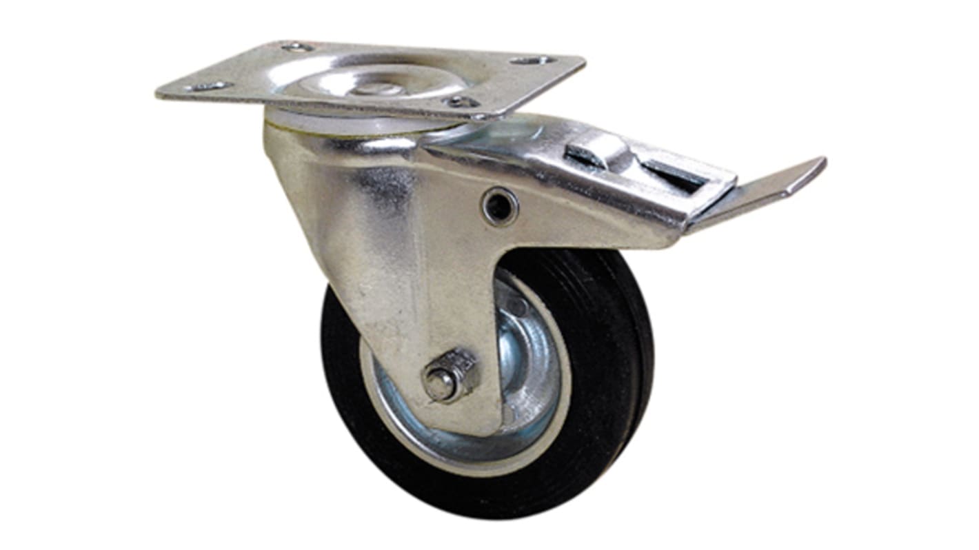 Guitel Hervieu Braked Swivel Castor Wheel, 125kg Capacity, 125mm Wheel