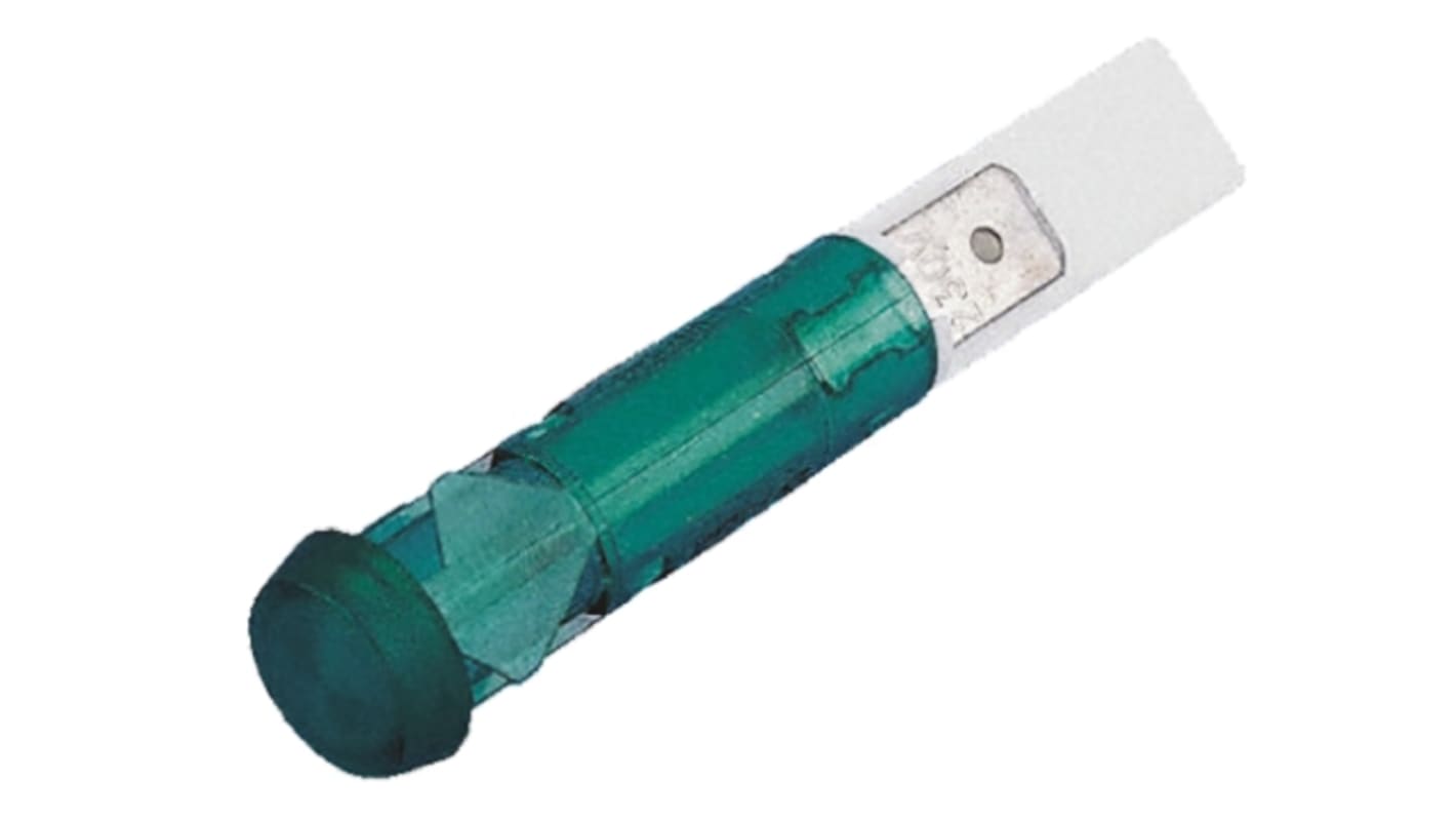 Indicatore da pannello Arcolectric (Bulgin) Ltd Verde Neon, 230V ca, Sporgente, foro da 9.5mm