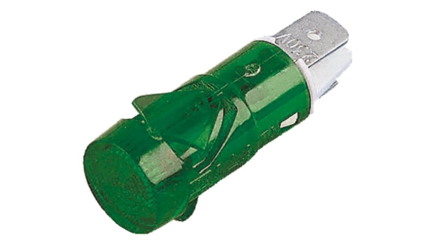 Arcolectric (Bulgin) Ltd Green Neon Panel Mount Indicator, 230V ac, 12.7mm Mounting Hole Size