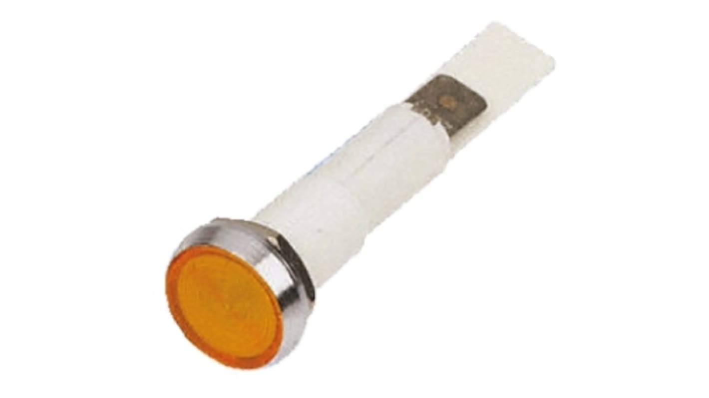 Lampka kontrolna do montażu panelowego 110V ac Pomarańczowy 10mm Neonowy Chrom Arcolectric (Bulgin) Ltd