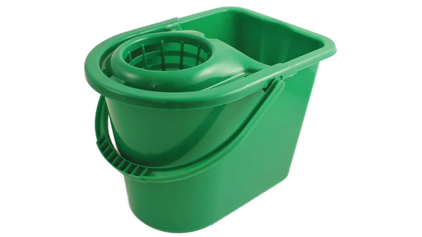 12L Plastic Green Mop Bucket With Handle