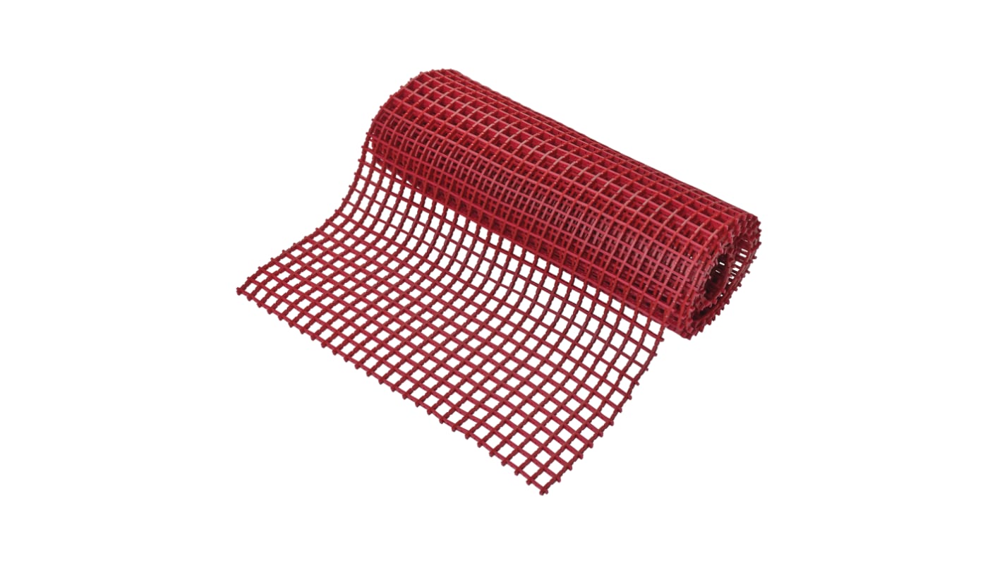 Coba Europe Red Anti-Slip PVC Mat, Holes Finish 5m x 0.6m x 12mm