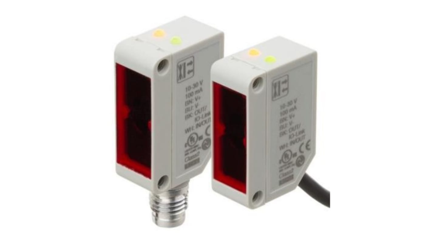 RS PRO Diffuse with Background Suppression Photoelectric Sensor, Block Sensor, 1 m Detection Range IO-LINK