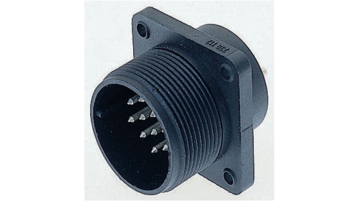Hirschmann 6 Way Panel Mount MIL Spec Circular Connector, Pin Contacts,Shell Size 14, Screw Coupling, MIL-DTL-5015