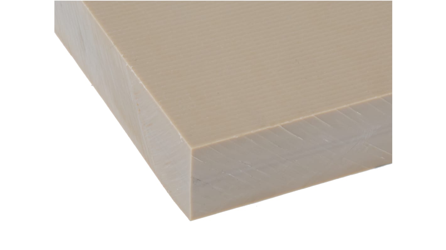 Foglio di plastica Tipo pieno RS PRO in PEEK, Beige, 300mm x 245mm x 16mm