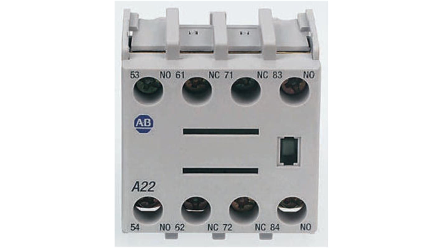 Contacto auxiliar Allen Bradley 100F, montaje: frontal, terminal: roscado, 2NC, 10 A