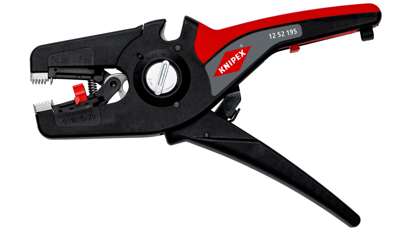 Knipex 12 52 195 Series PreciStrip16 Automatic Stripper, 0,08 mm² Min, 16 mm² Max, 195 mm Overall