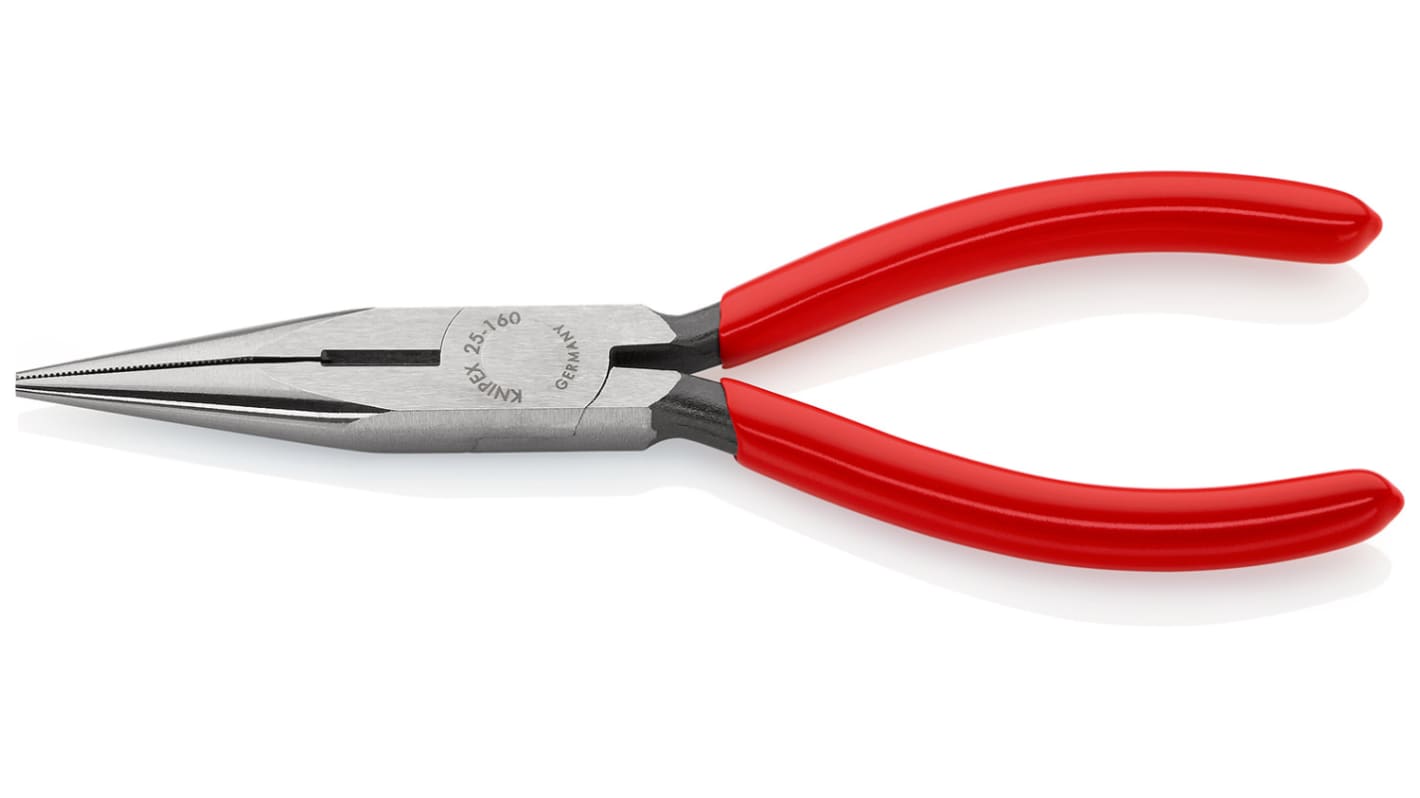 Knipex Long Nose Pliers, 160 mm Overall, Straight Tip, 50mm Jaw