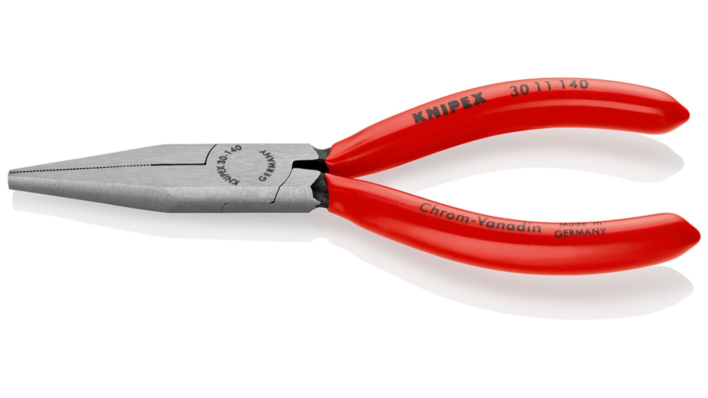 Pinze a becchi piatti Knipex in Acciaio al vanadio galvanizzato, lungh. 140 mm Piatto, Diritto