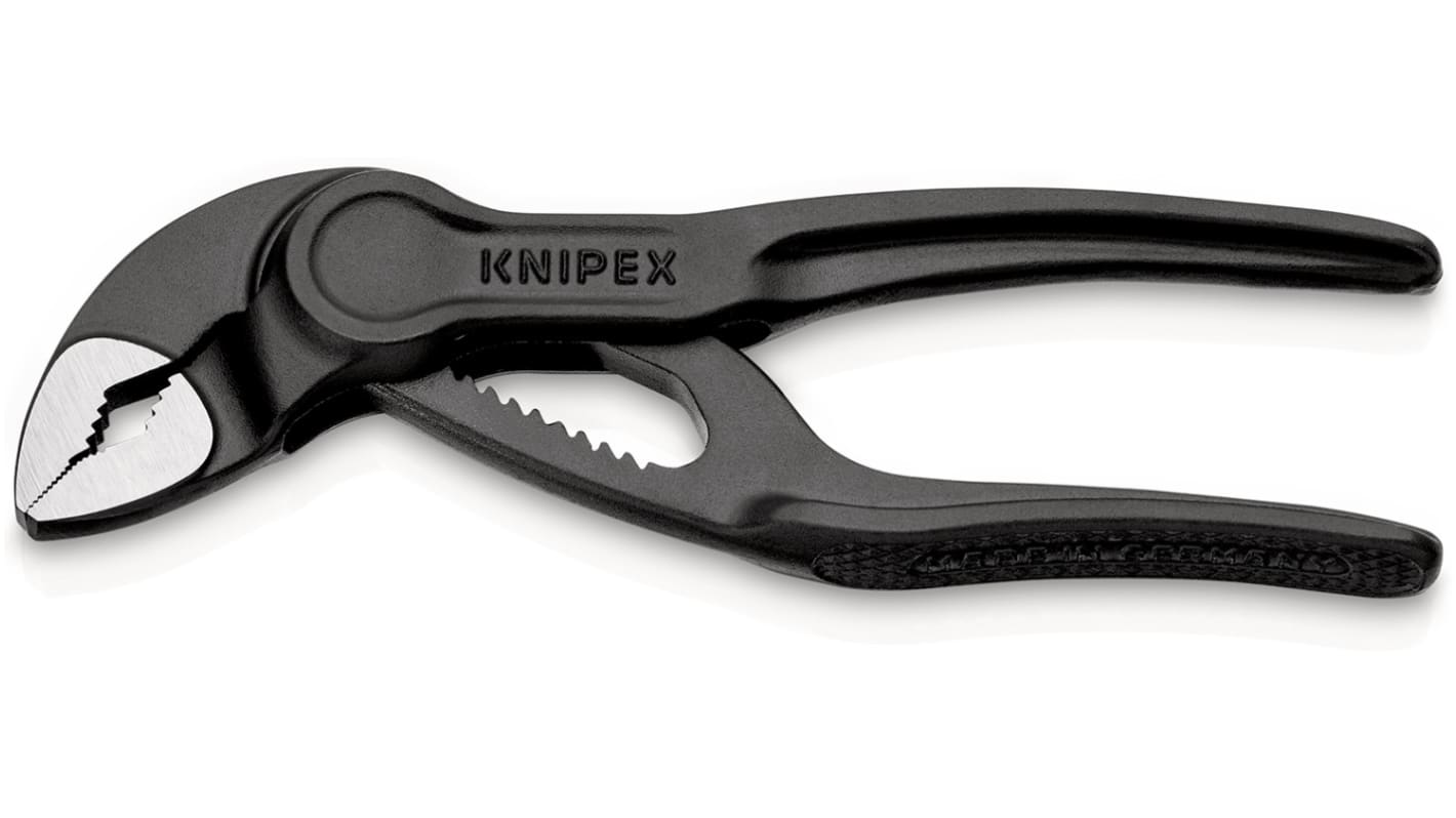 Knipex Cobra® XS Water Pump Pliers, 100 mm Overall, Angled, Straight Tip, 28mm Jaw