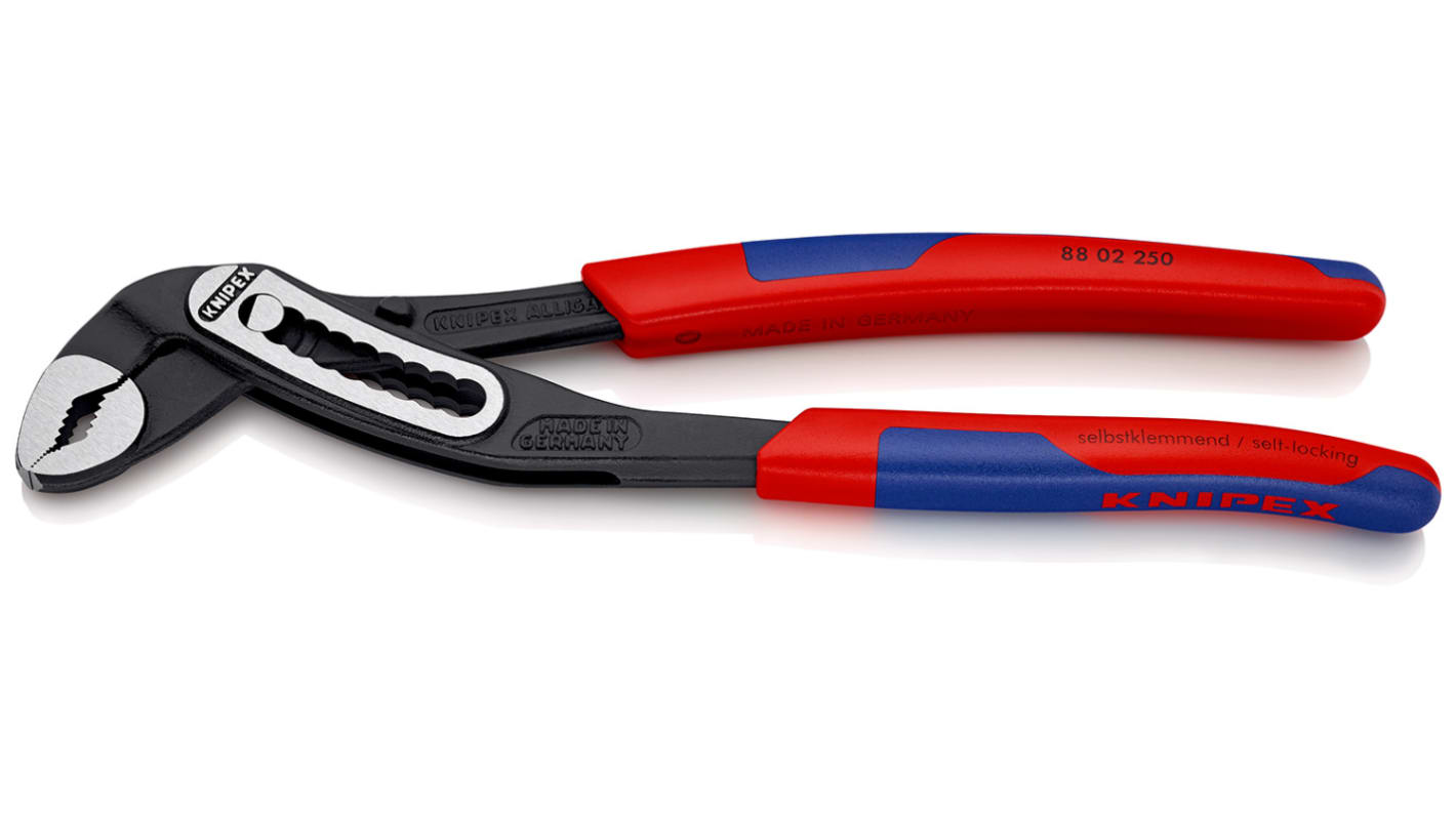 Knipex Alligator® Water Pump Pliers, 250 mm Overall, Angled, Straight Tip, 46mm Jaw