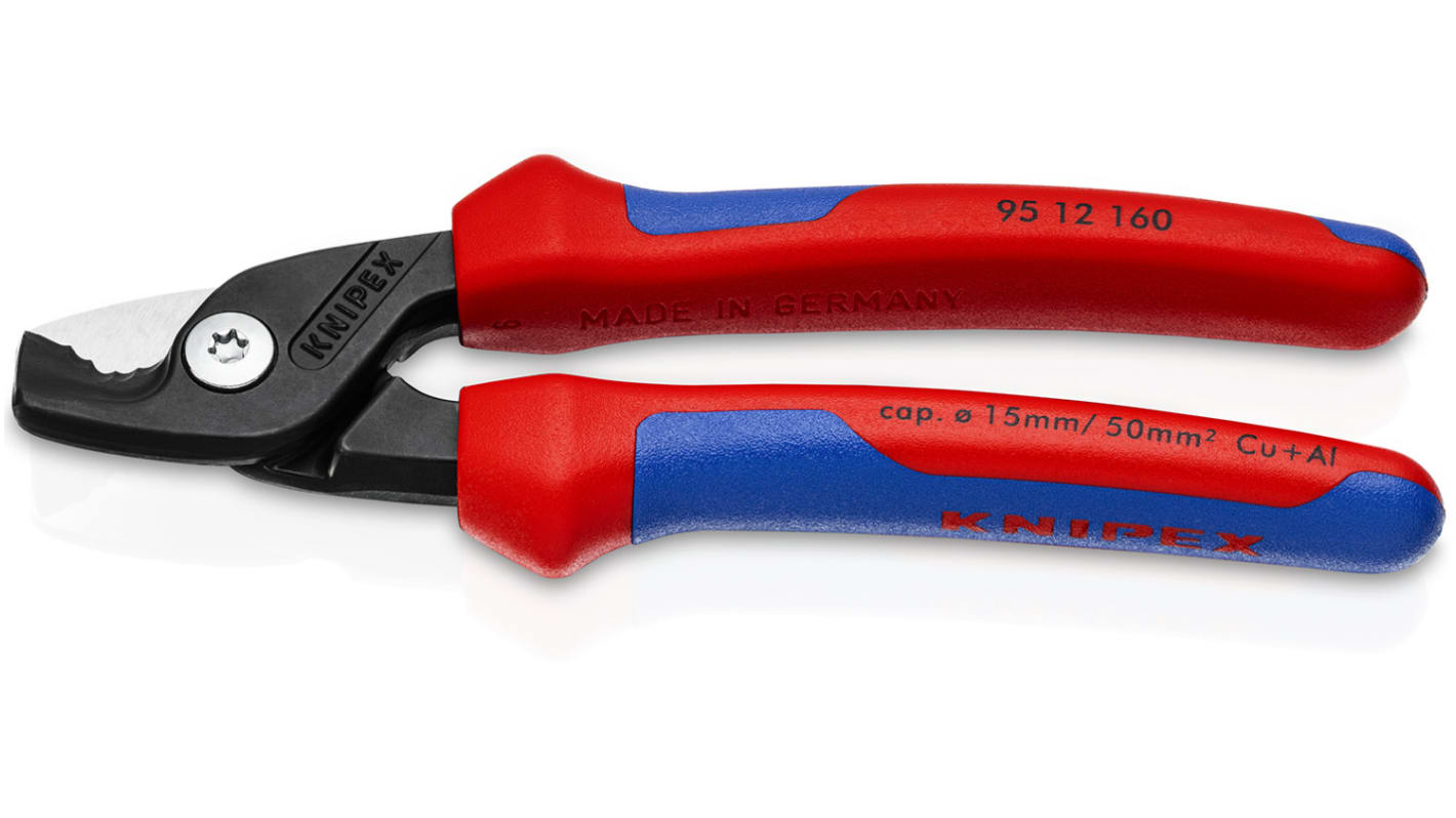 Tagliacavi Knipex in Acciaio per utensili, L. 160 mm, capacità di taglio max 15mm