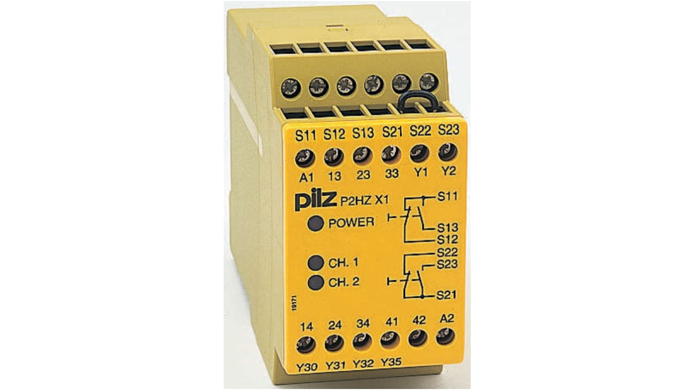 774435 Pilz DualChannel Two Hand Control Safety Relay, 115V ac, 3