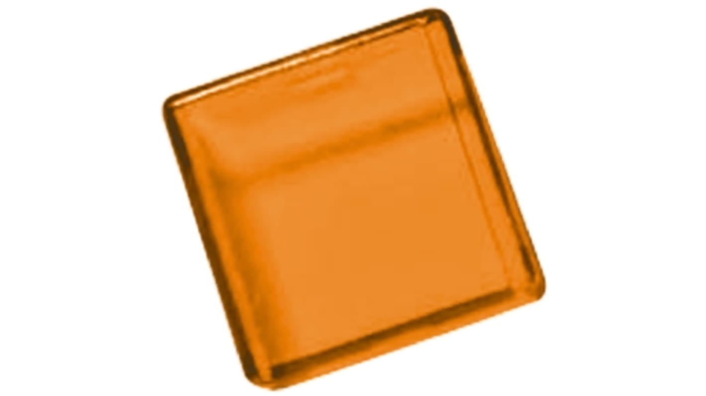 Panel Mount Indicator Lens Square Style, Amber, 18mm Long