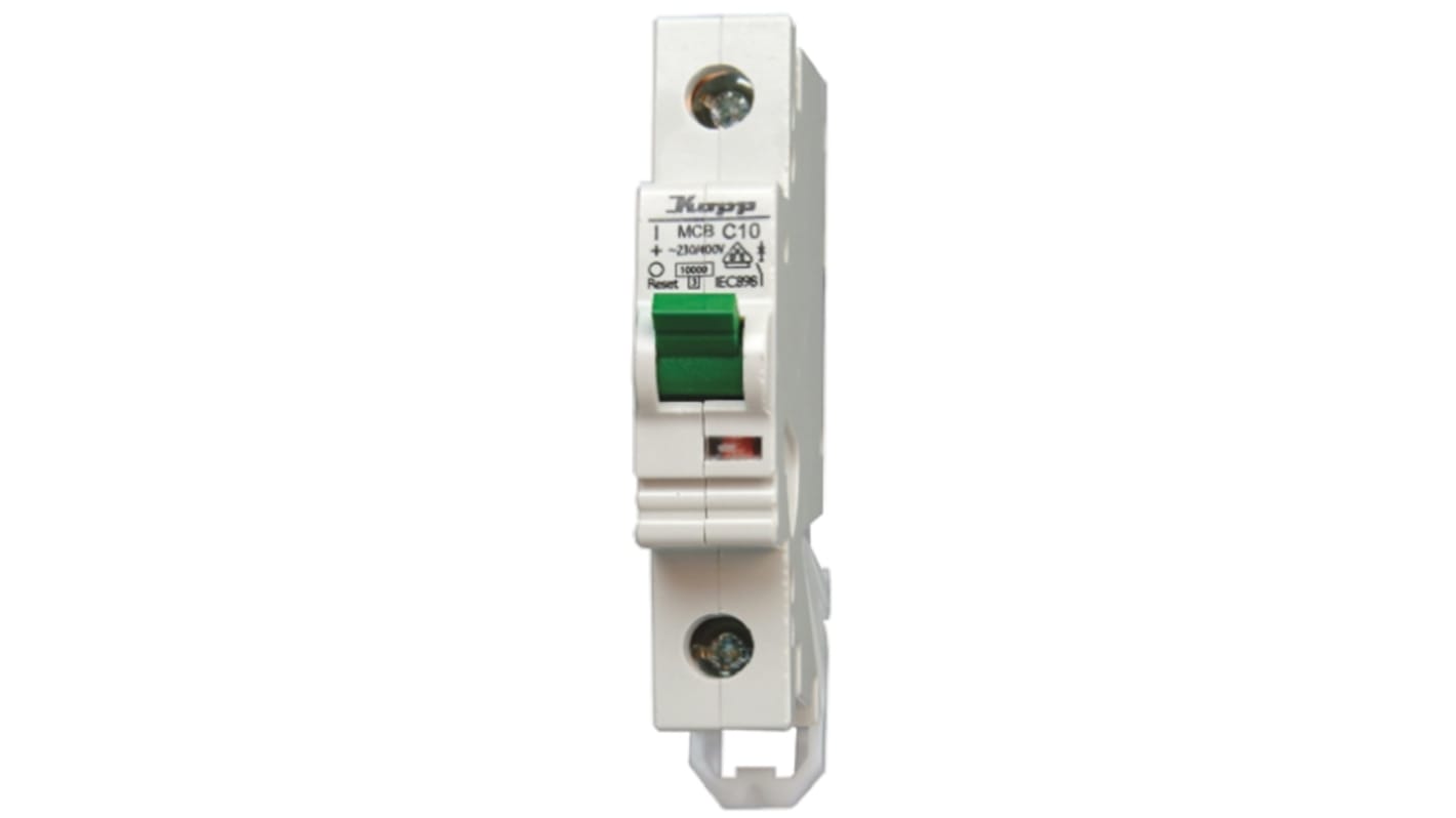 Kopp GREEN ELECTRIC MCB Leitungsschutzschalter Typ C, 1-polig 6A 230 → 400V, Abschaltvermögen 10 kA