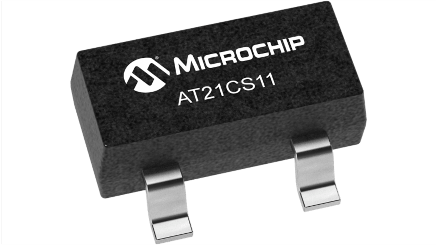 Memoria EEPROM serie AT21CS11-STU10-T Microchip, 1kbit, 128 x, 8bit, I2C, Serie-1 cable, 3 pines SOT-23-3
