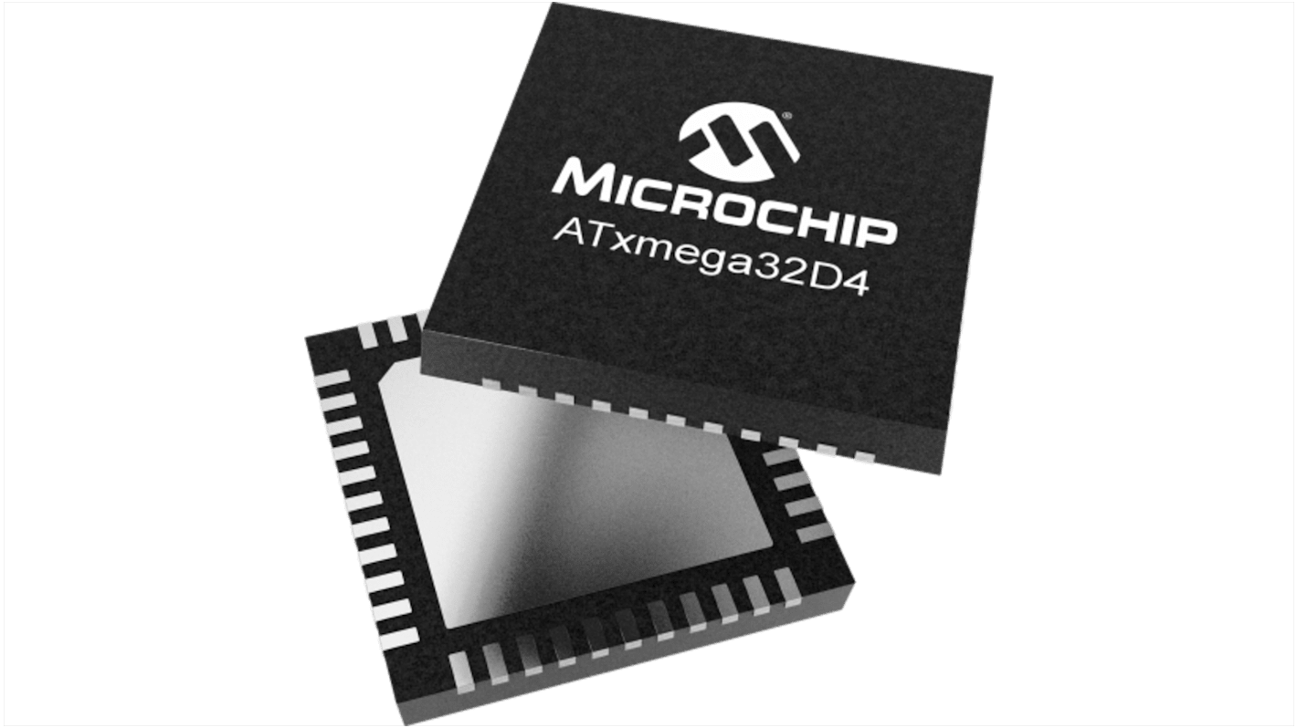 Microcontrolador Microchip ATXMEGA32D4-MH, núcleo AVR, 32MHZ, QFN de 44 pines