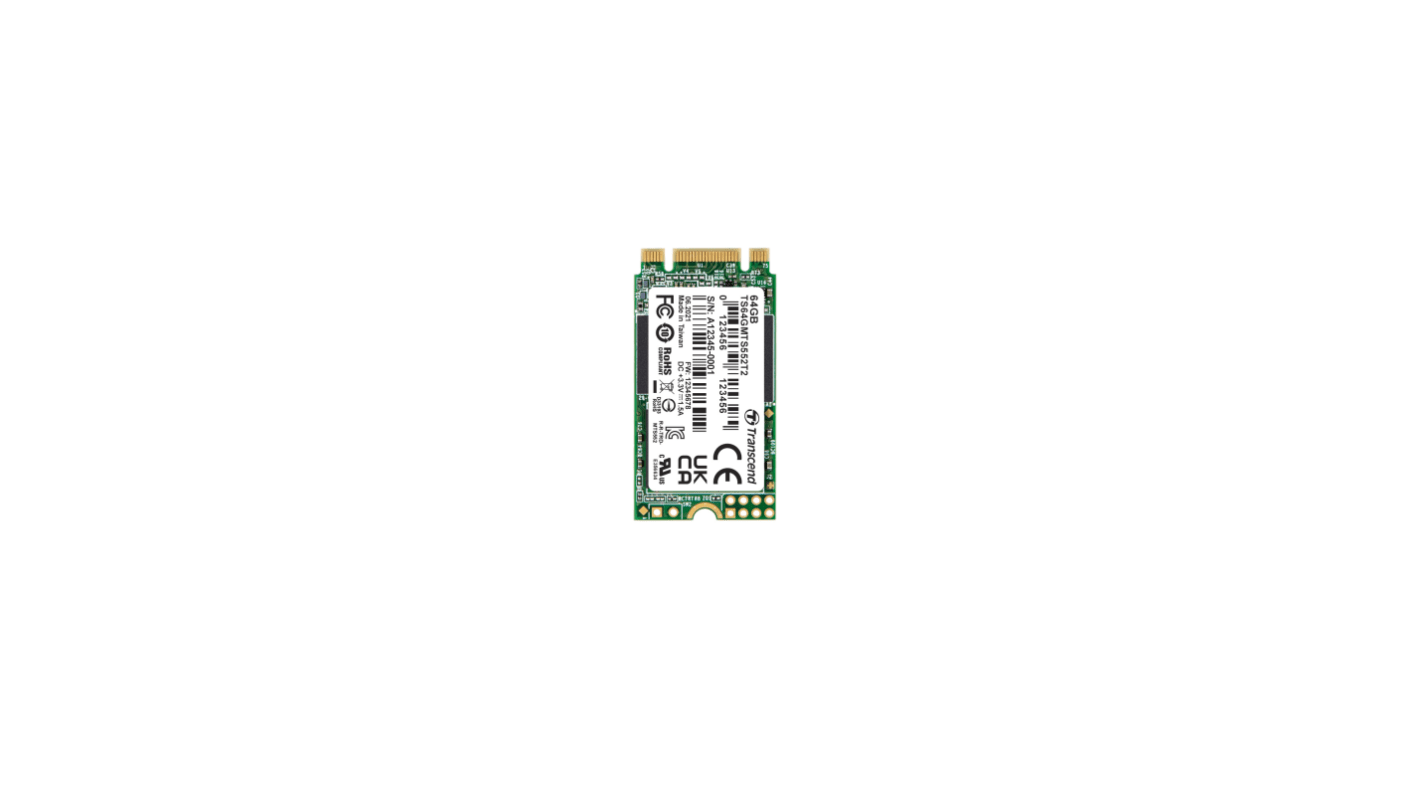 Transcend MTS552T2, M.2 Intern HDD-Festplatte SATA III, TLC, 64 GB, SSD