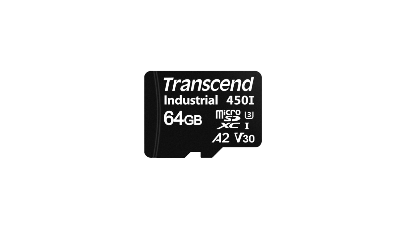 TS64GUSD450I Transcend 64 GB MicroSDXC Micro SD Card, A2, U3, V30 RS