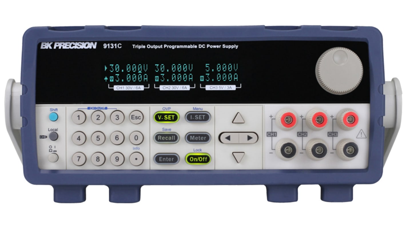 BK Precision Bench Power Supply, 0 → 5V, 0 → 3A, 3-Output, 375W