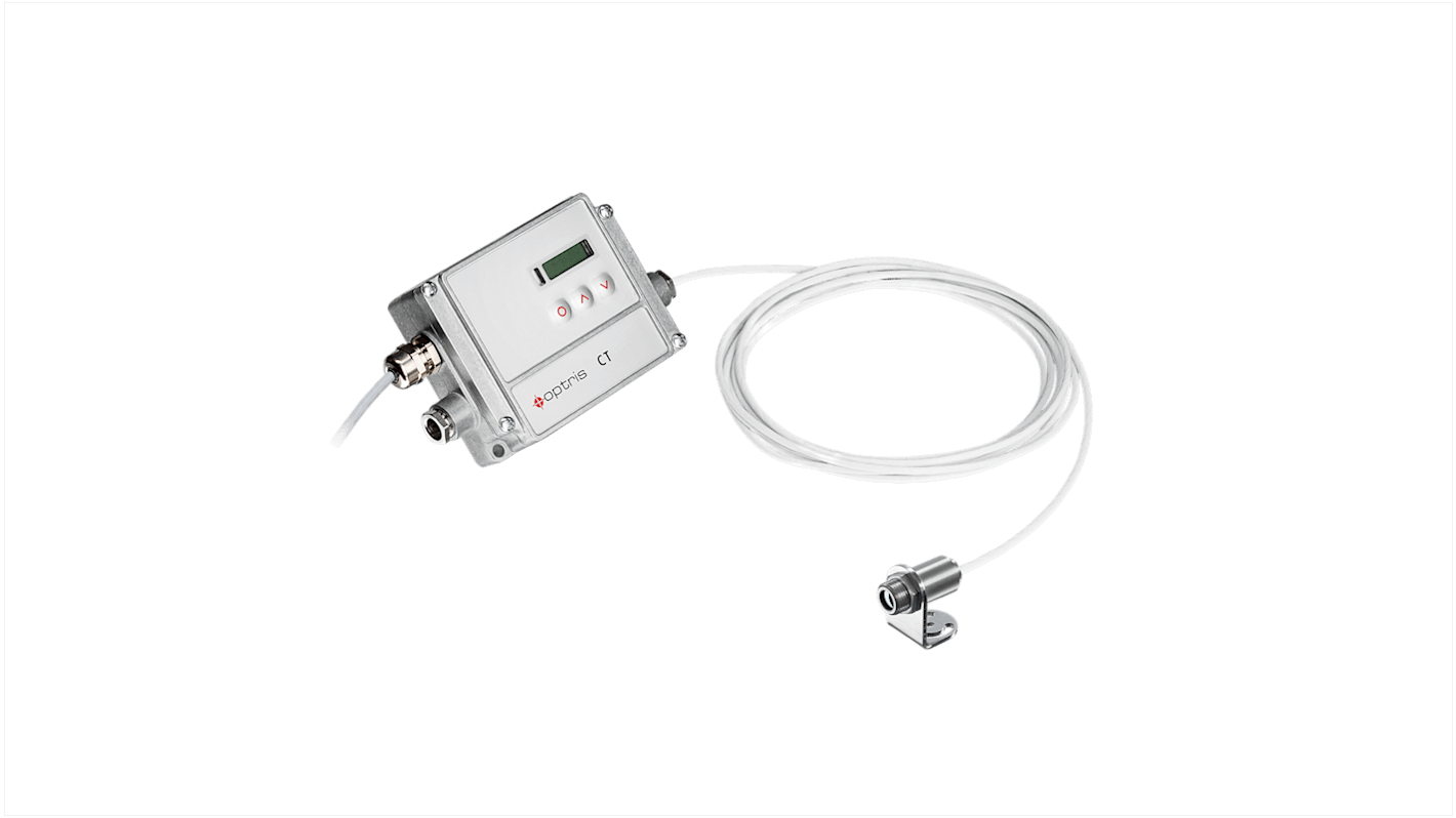Optris Infrarød temperatursensor, Type: Termometer 12 mm Rustfrit stål, Kabellængde: 3m 65, +50°C til +1800°C USB