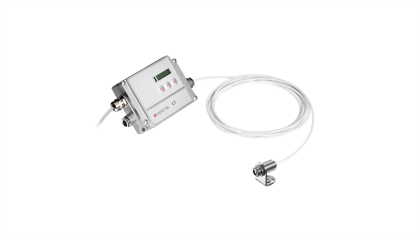 Czujnik temperatury na podczerwień +1800°C wyjście: Analogowe, cyfrowe czujnik: Termometr 65 kabel: 3m ±0,3% 8 →