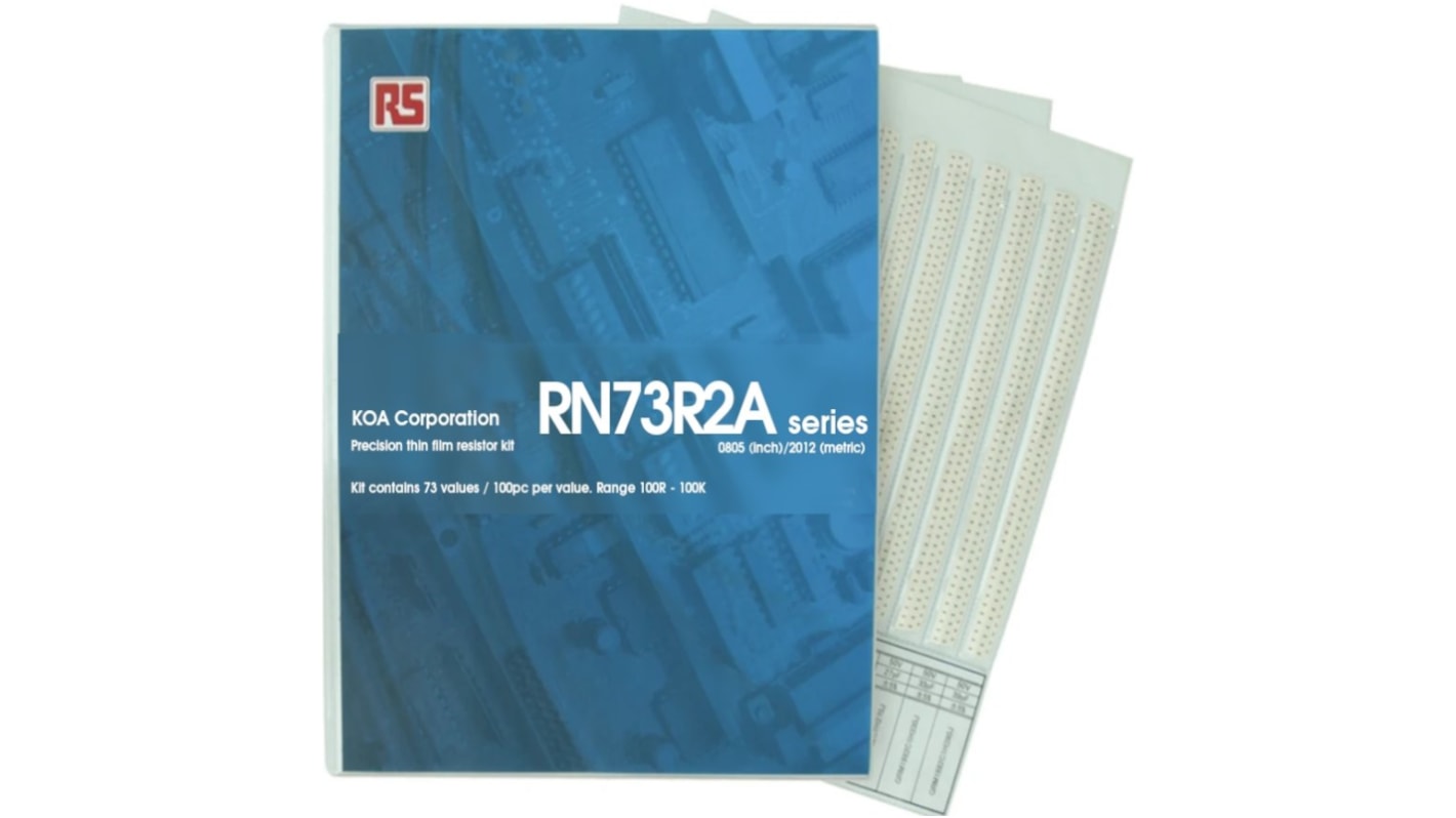 KOA, RN73R Thin Film, SMT 73 Resistor Kit, with 7300 pieces, 100Ω → 100kΩ