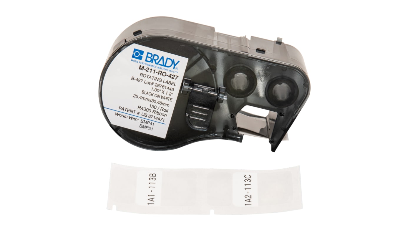 Brady B-427 Self-laminating Vinyl Etikett Schwarz für BMP41 Label Printer, BMP51/BMP53 Label Printer auf