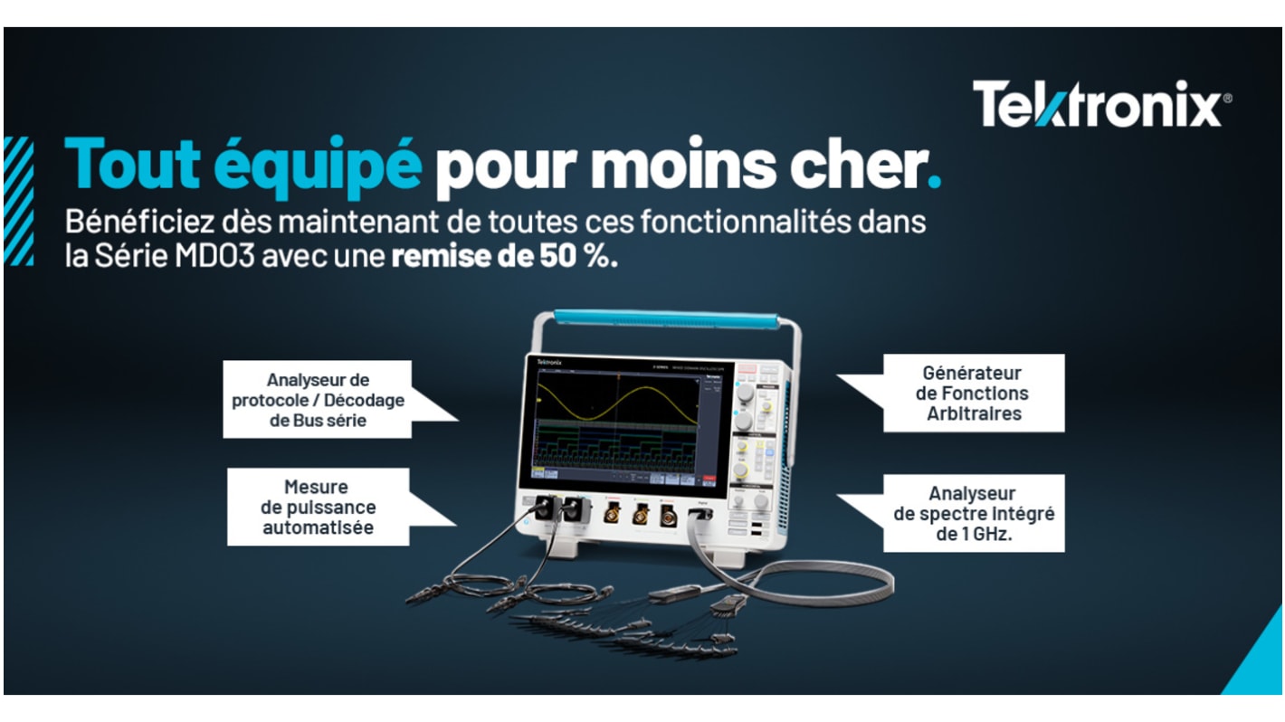 Oscilloscope multidomaines De table Tektronix série MDO34, 500MHz