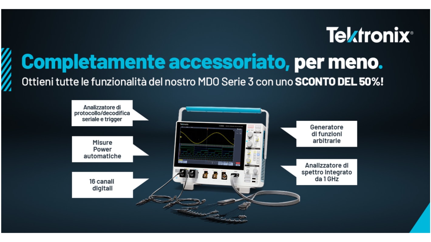 Oscilloscopio a dominio misto Da banco Tektronix MDO34 3-BW-500 + 3-AFG +3-BND + 3-MSO A PIENO CARICO, 4 ch. analogici,