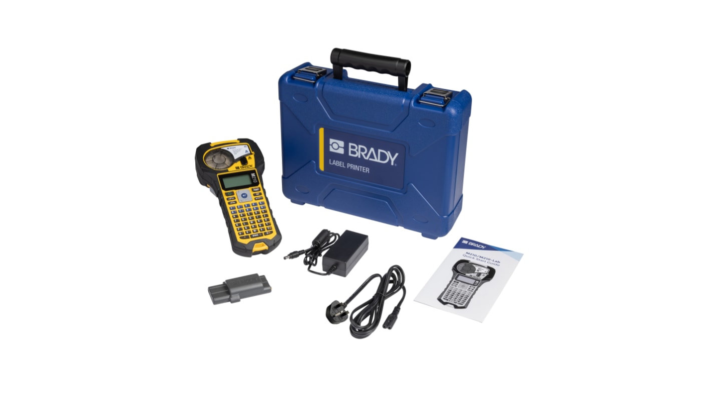 Kit stampante per etichette Portatile Brady M210, ABC, largh. 19.05mm max, spina tipo G - UK