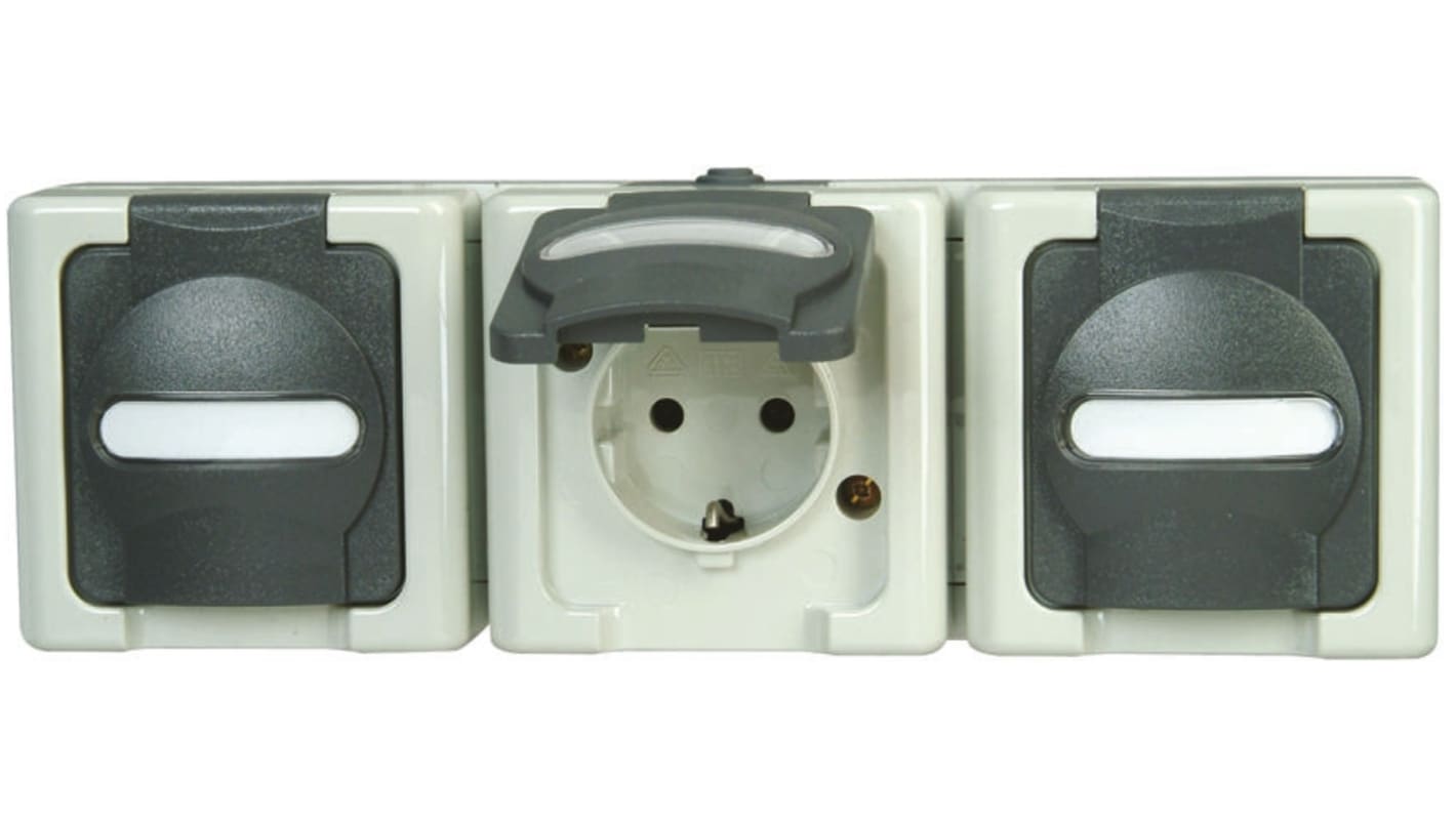 Kopp Grey Socket, Rated At 16A, 250 V ac