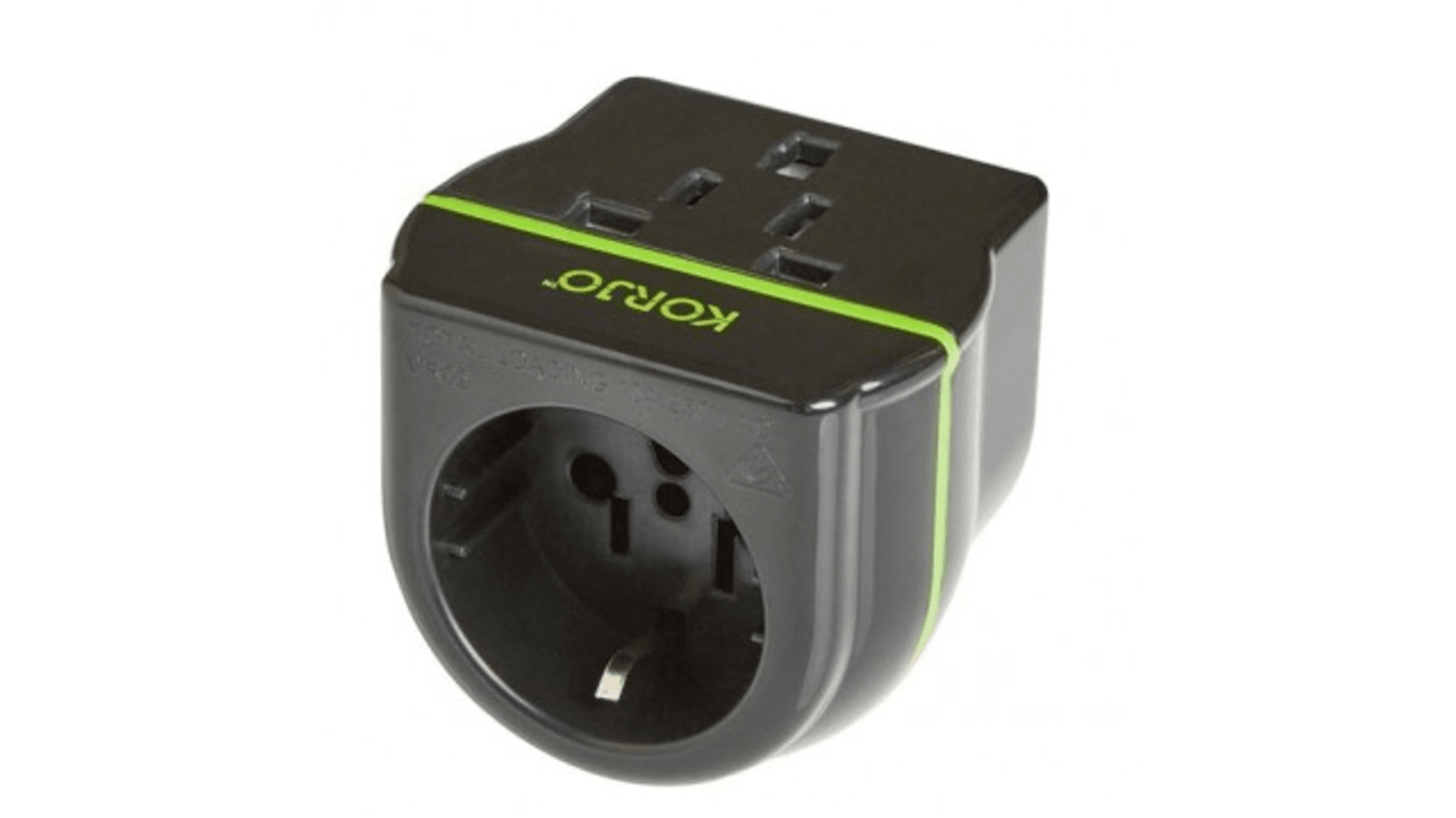 Korjo Products Australia/New Zealand to All Over World (Except South Africa/India) Mains Connector Adapter, Rated At 10A